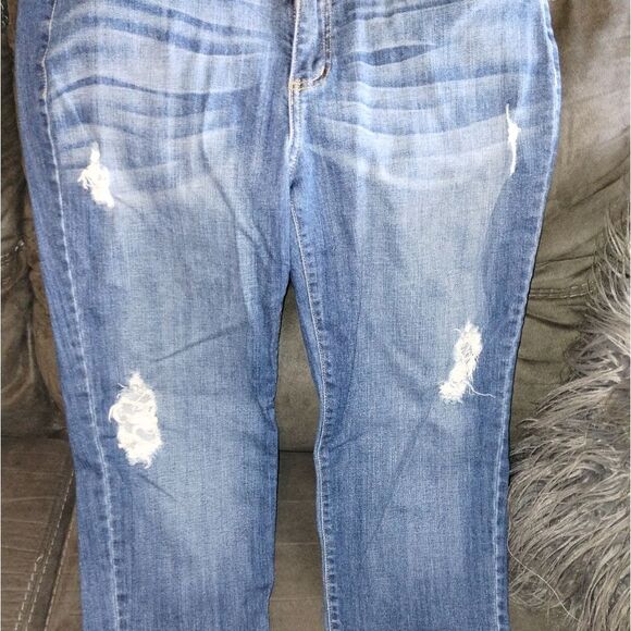 Kancan Boyfriend Style/Estilo Distressed Denim Jeans Sz 7/27" - Picture 2 of 10